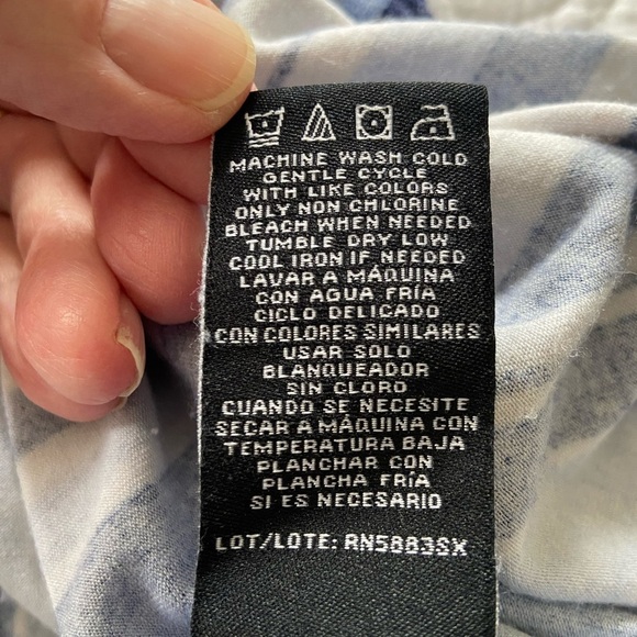 Ronni Nicole Maxi Dress Sleeveless Stretchy Blue and Cream Striped Size Medium - Picture 7 of 10